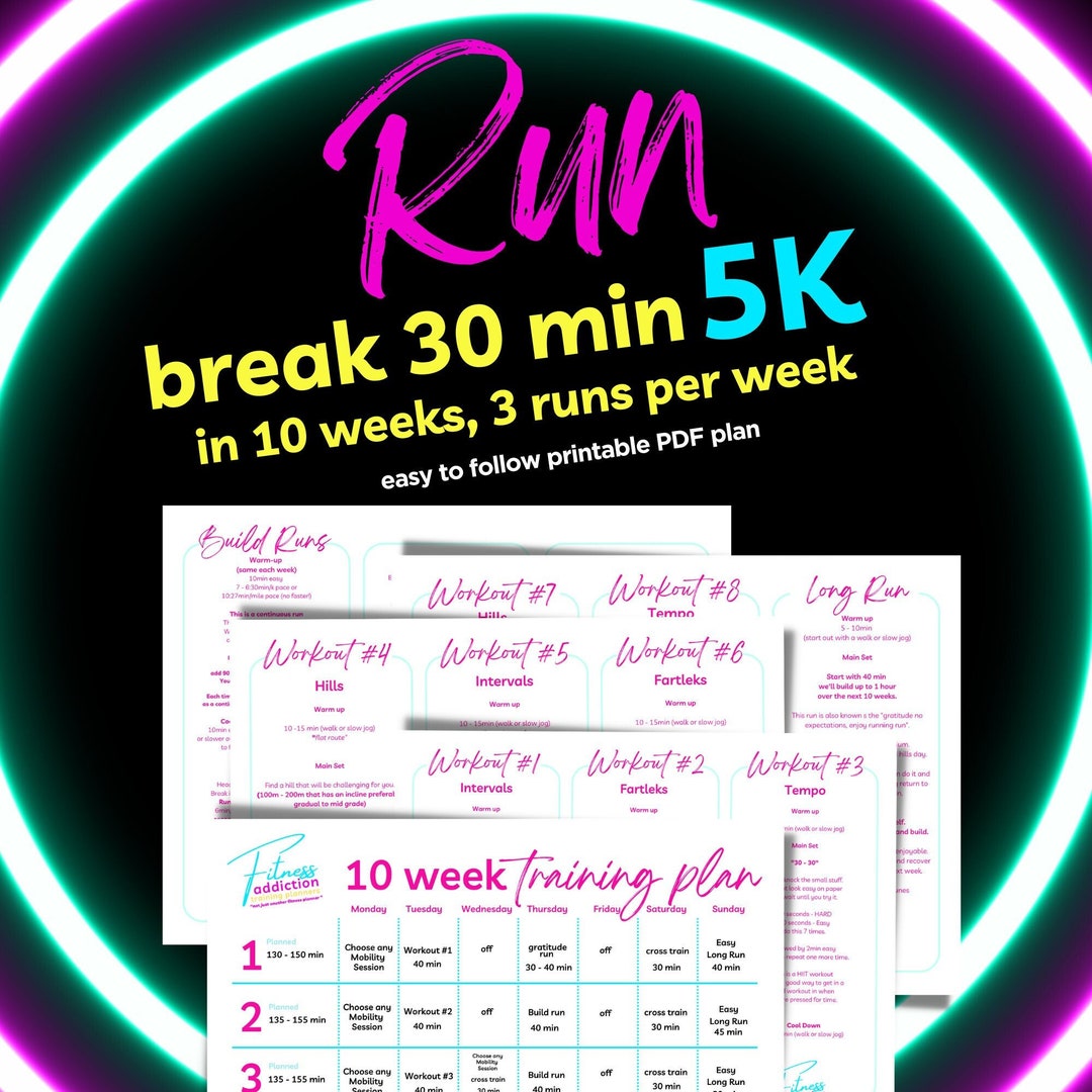 Break 30 Minute 5k 10 Week Training Plan 3 Runs A Week Hit A 5k Pr Break 30 Minute 5k 10 Week Training Plan 3 Runs A Week Hit A 5k Pr