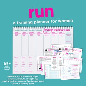Printable Run Training Planner, Women & Girls Running Log (PDF)