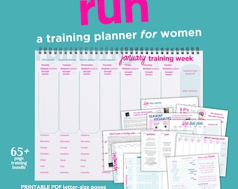 Printable Run Training Planner, Women & Girls Running Log (PDF)