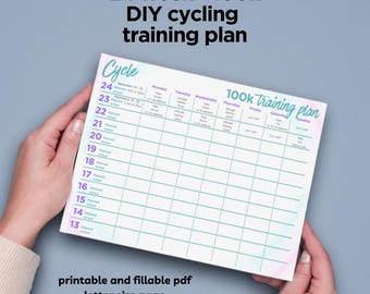 100 Mile Cycling Race Plan, 24-Week Training Schedule (Fillable PDF)