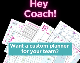 Custom Team Training Planner, Swim, Run, Bike (Printable and Fillable)