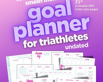 Goal Setting for Triathletes, Annual Goal Setting Planner, Printable Workbook and Guide, PDF