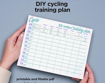 30-Mile Cycling Training Plan Template, 24-Week (Fillable PDF)