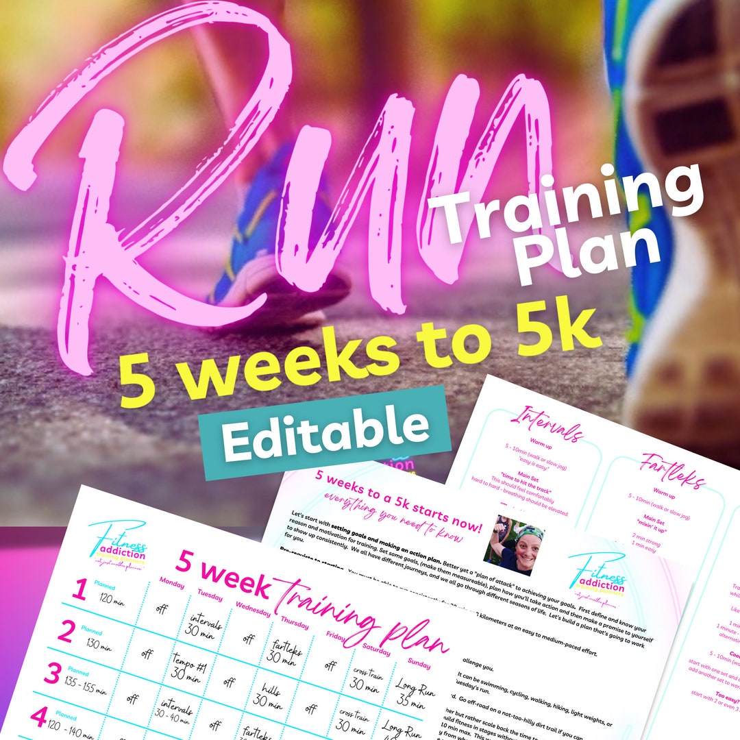 Couch to 5K Run Beginners Training Plan Easy 5K Run Program Etsy