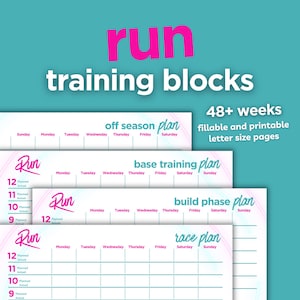 Annual Running Training Plan, 48 Week Race Plan, Fillable (PDF)