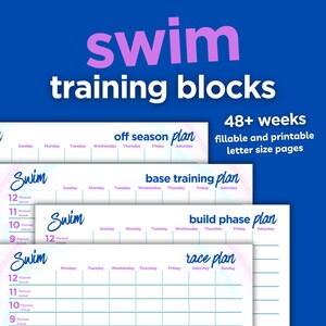 Swim Training Planner, 48-Week Schedule (Fillable PDF Download)