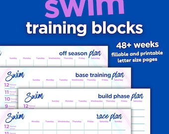 Swim Training Planner, 48-Week Schedule (Fillable PDF Download)