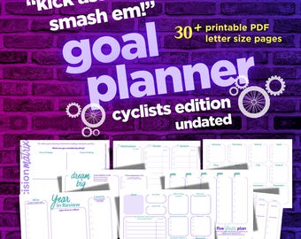 Cycling Goals, Cycling Season Goal Planner, Goal Tracking, Competitive Rider, Yearly Goal Planner, Undated Printable Workbook and Guide