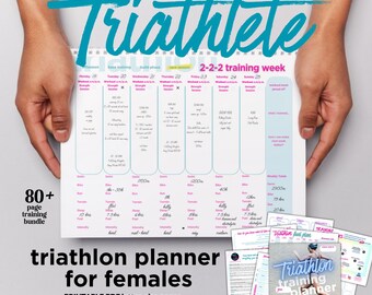 Triathlon Training Planner, Women Triathlon, Triathlon Training Schedule, Triathlon Log, Triathlon Journal, Triathlon Diary, Printable PDF