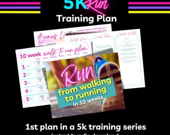 Couch to 5K Program, 10 week Walk to Run Training Plan, Return to Running, Walk to Run in 10 weeks, Run 30 min, Walk to Run One Mile or more
