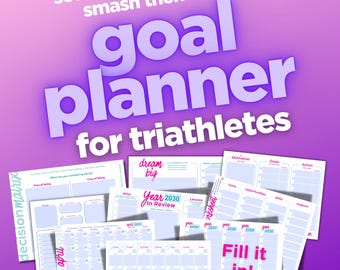 Goal Setting for Triathletes, Annual Goal Setting Planner, Fillable Workbook and Guide, PDF
