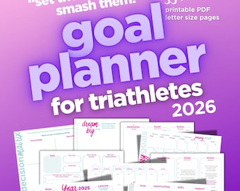 2026 Goal Setting Planner for Triathletes, Annual Goal Planning, Printable Workbook and Guide, PDF