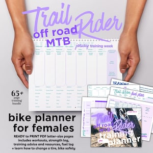 Printable Mountain Bike Planner, Women and Girls, Mountain Bike Logbook, Mountain Bike Tracker, Mountain Bike Gift, Record Trail Rides, PDF