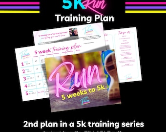 Couch to 5K Run Training Plan, 5 Week Program (Printable & Editable PDF)