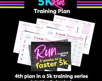 5-Week 5K Training Plan, Run Faster, Strength Training (Instant PDF Download)
