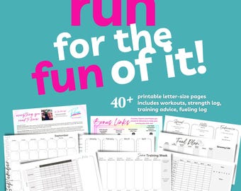 Running Planner, Workouts, Mileage Tracker (PDF Printable)