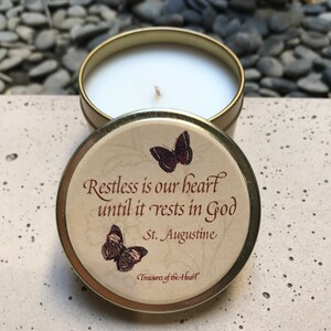 St. Augustine / Gold Tin / Grapefruit Scented Soy Candle w Gift Box