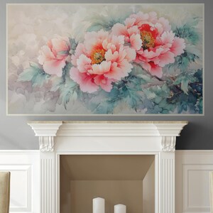 Frame Tv Art wildflowers, Roses, Tv screensaver, vintage artwork, Boho, flowers, Mediterranean, Tv Art, Samsung Frame Tv, INSTANT DOWNLOAD