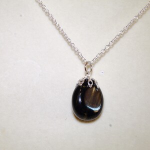 Large Apache Tear Pendant: Black Obsidian Stone for Comfort