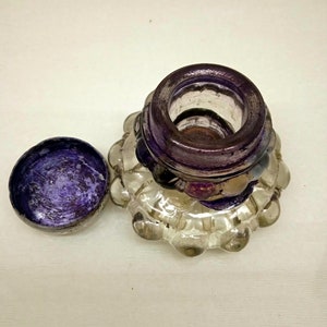 Stationery Inkwell set ink well  bottles old glass. Vintage inkwell