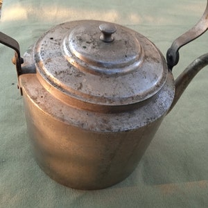 Large bronze teapot Antique army bronze teapot image 1