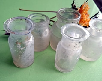 5 vintage medical jars. Antique medical bottles._SET of 5.