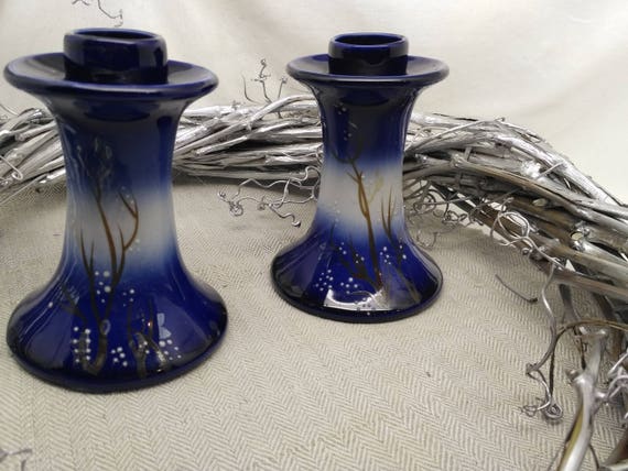 Dark Blue Candle Holder
