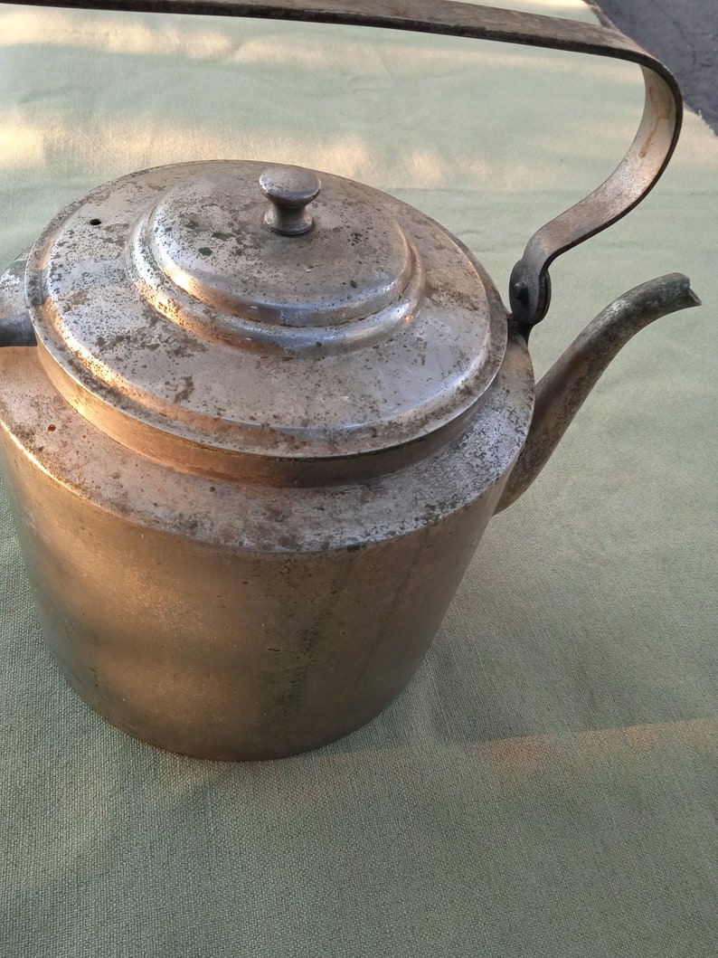 Large bronze teapot Antique army bronze teapot image 3