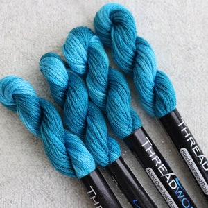 ThreadworX Blue Swirl 11382 - Blue Variegated Floss- Blue Embroidery Thread- Blue Thread- Threadworx overdyed floss- Threadworx 11382