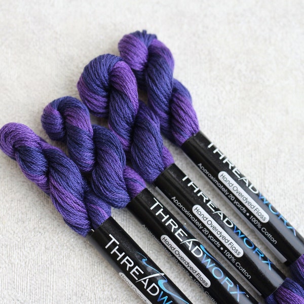 ThreadworX Purple Passion 11582- Purple Variegated Floss- Purple Embroidery Thread- Purple Thread- Threadworx overdyed floss- Purple Gifts