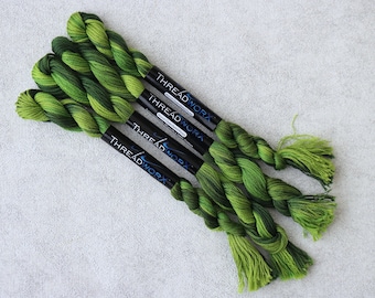 ThreadworX Tropical Green 1047 - Green Variegated Floss- Green Embroidery Thread- Green Thread- Threadworx overdyed floss- Embroidery Thread