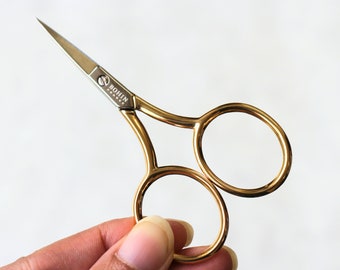 BOHIN Gold Scissors- Embroidery Scissors- Extra Large Handles- Bohin Scissors- Embroidery tools- Craft Scissors- Needlework Scissors