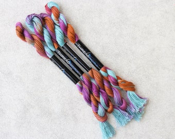 ThreadworX Indian Tapestry 1011 - Variegated Floss- Embroidery Thread- Threadworx overdyed floss- Embroidery thread uk- Blue thread