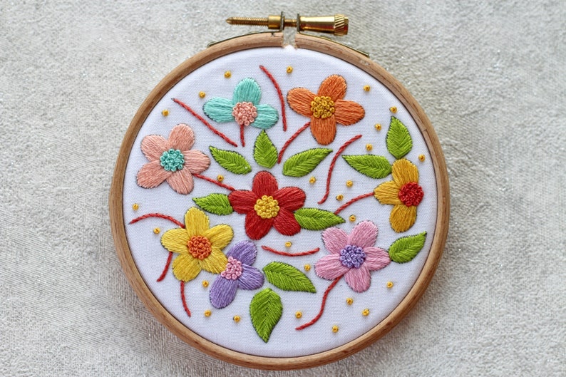 Floral Embroidery Kit Hand Embroidery Kit Embroidery Kit image 2