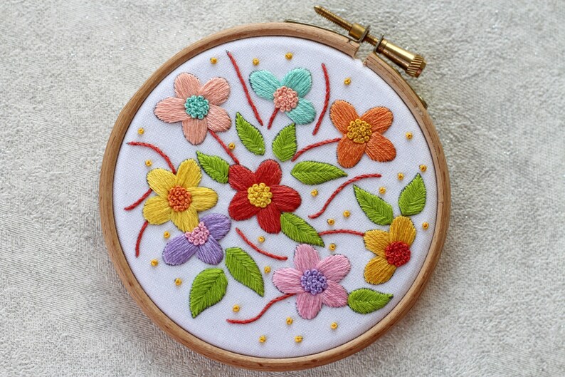 Floral Embroidery Kit Hand Embroidery Kit Embroidery Kit image 4