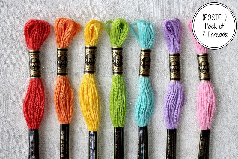 Pastel Colours DMC Stranded Cotton Embroidery Thread Set of Etsy