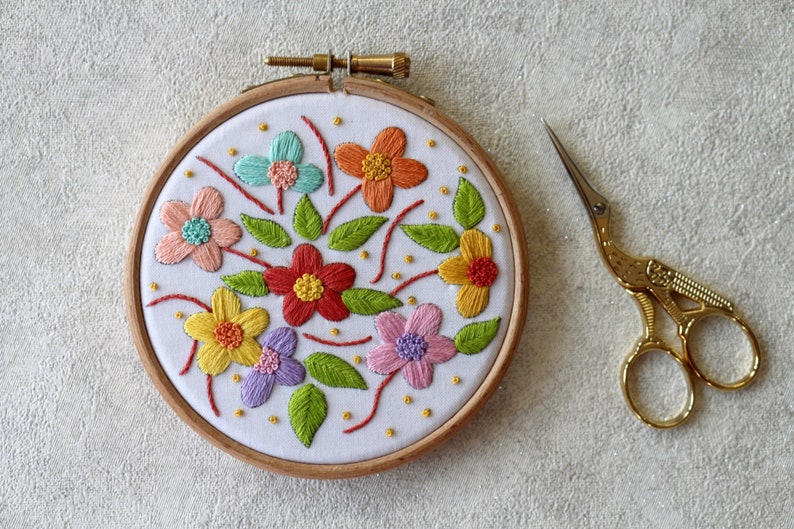 Floral Embroidery Kit Hand Embroidery Kit Embroidery Kit image 8