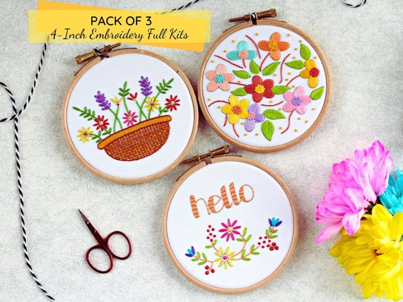 4-inch embroidery hoop - pack of 3