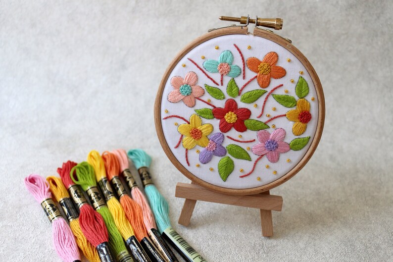 Floral Embroidery Kit Hand Embroidery Kit Embroidery Kit image 6