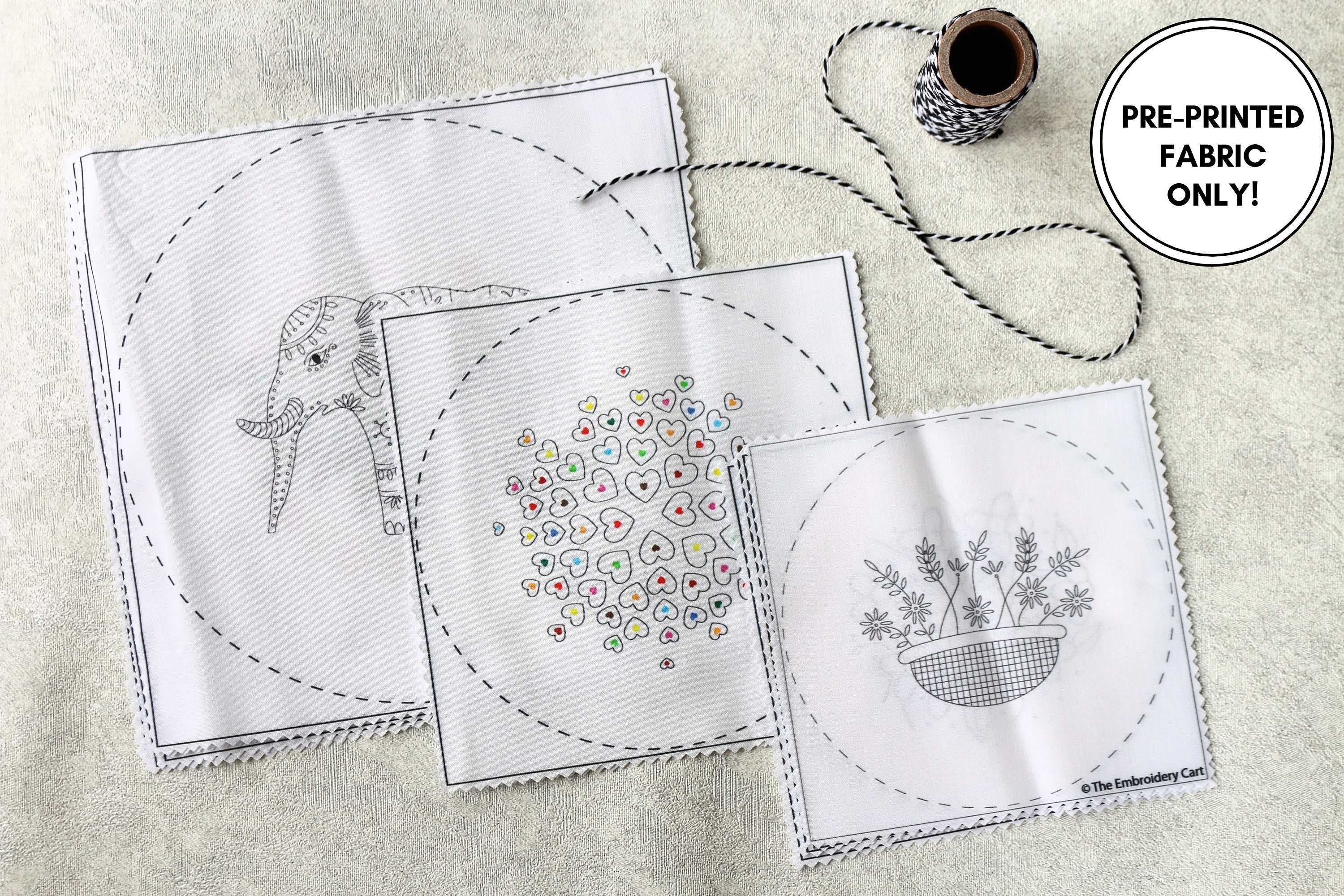 Pre-printed Embroidery Fabric Printed Fabric for embroidery | Etsy