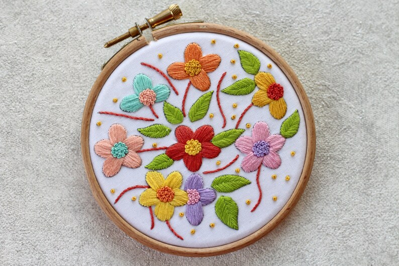 Floral Embroidery Kit Hand Embroidery Kit Embroidery Kit image 3