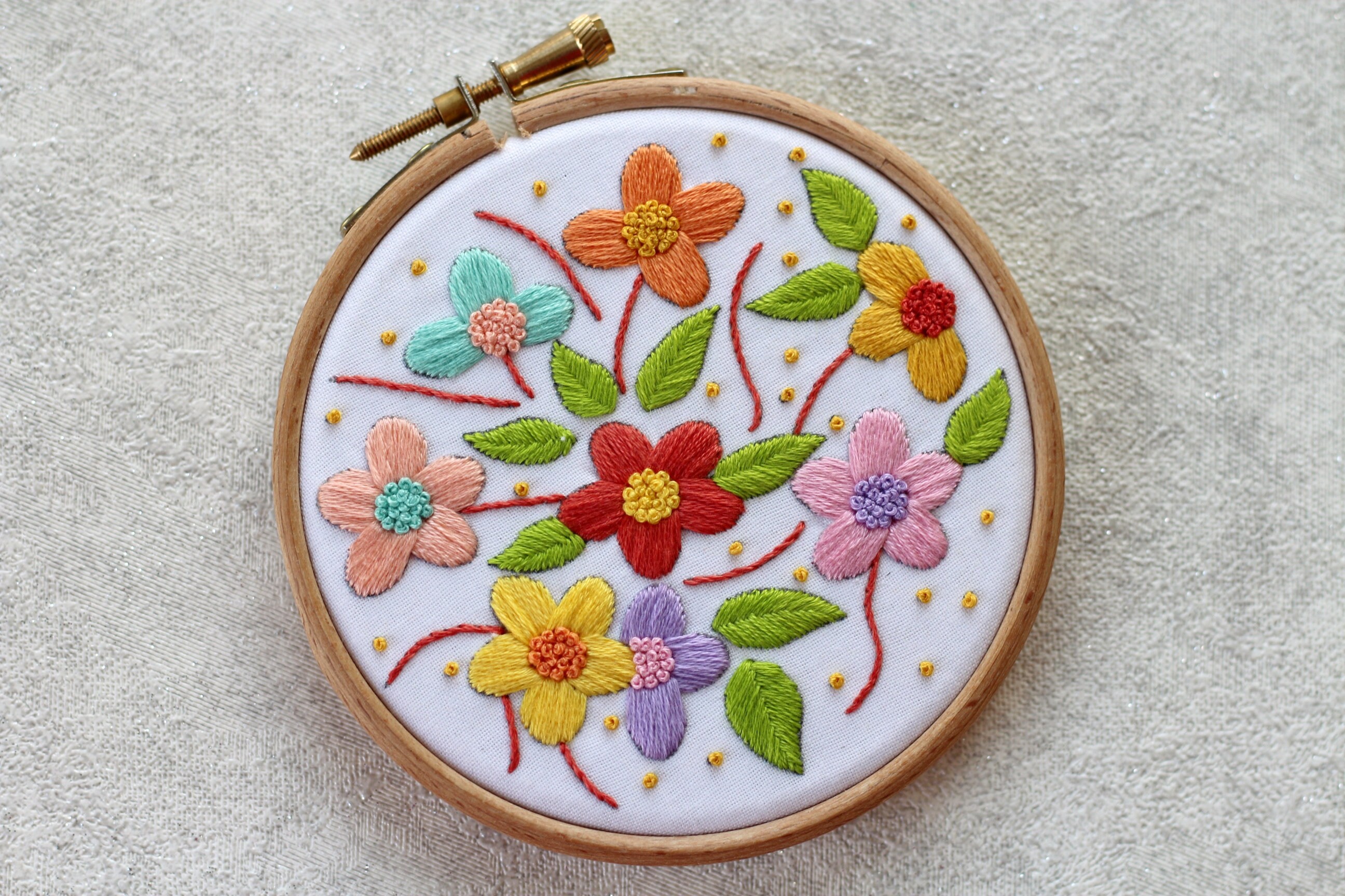 Floral Embroidery Kit Hand Embroidery Kit Flower Embroidery Etsy UK