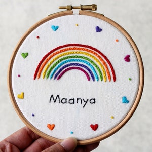 Rainbow Embroidery Pattern Custom Rainbow Name Digital download PDF Embroidery Pattern Embroidery Pattern Beginner DIY Embroidery DIY image 8