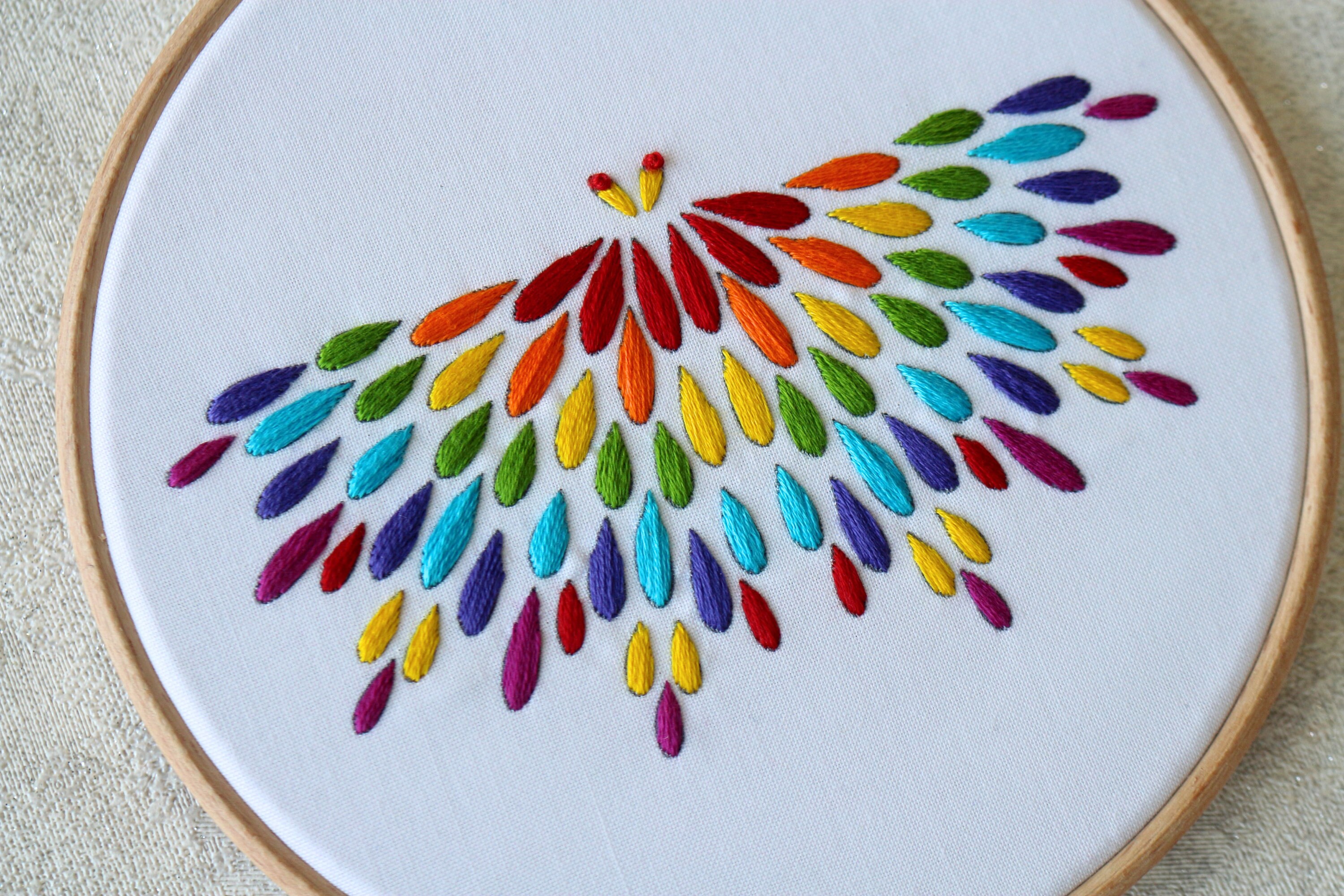 Rainbow Butterfly Embroidery Pattern PDF Embroidery Pattern Etsy