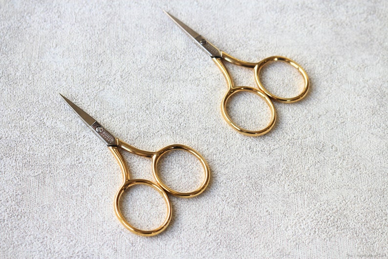 BOHIN Gold Scissors Embroidery Scissors Extra Large Handles Bohin Scissors Embroidery tools Craft Scissors Needlework Scissors image 3