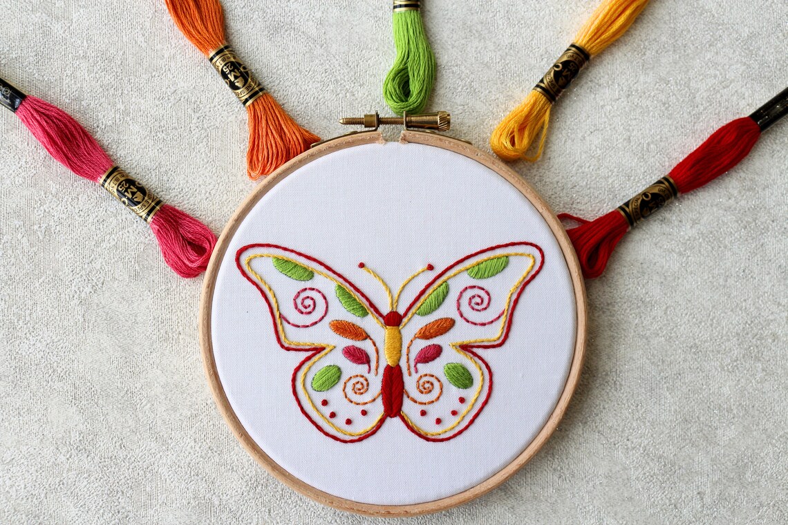Butterfly Embroidery Kit Embroidery Kit DIY Embroidery Kit Etsy UK