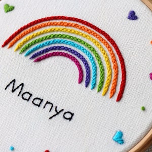 Rainbow Embroidery Pattern Custom Rainbow Name Digital download PDF Embroidery Pattern Embroidery Pattern Beginner DIY Embroidery DIY image 2