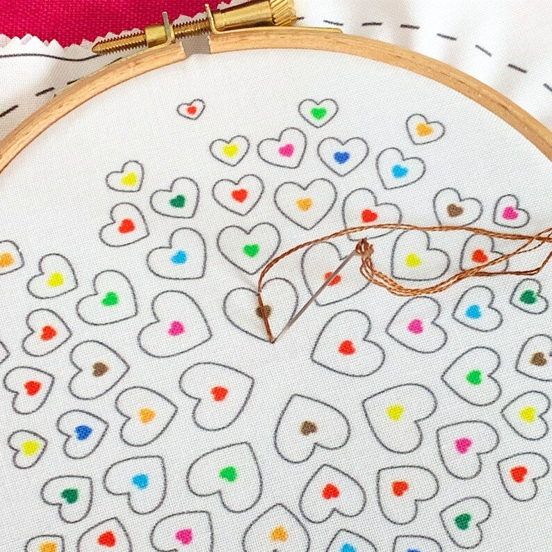 Hearts Embroidery Kit DIY Craft Kits Embroidery Kit Etsy Canada