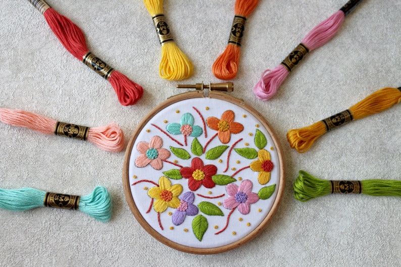 Floral Embroidery Kit Hand Embroidery Kit Embroidery Kit image 5