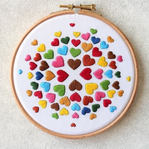 Hearts Embroidery Kit DIY craft kits Embroidery Kit Beginner Embroidery Kit Modern Embroidery Kit DIY embroidery kit Valentines Day image 6